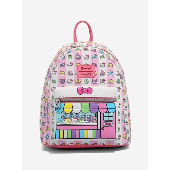 Loungefly Hello Kitty Pink Kawaii Sweet Shop Macaroon Mini Backpack - Picture 1 of 3